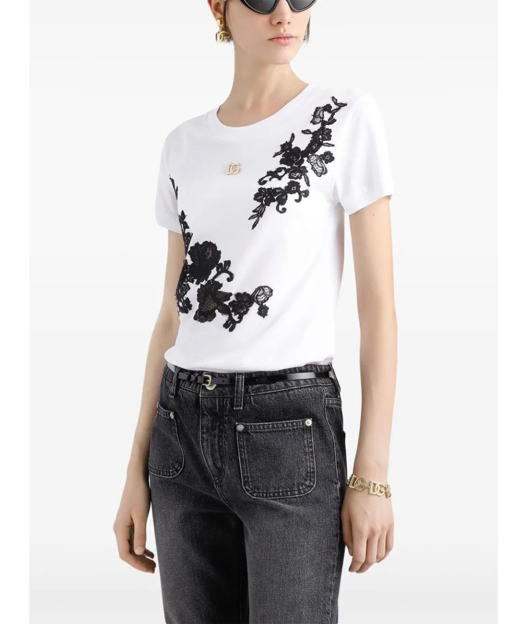 DOLCE&GABBANA Белая хлопковая футболка, фото 4