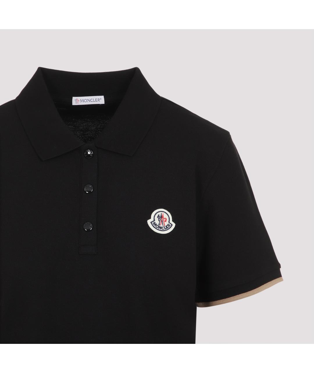 MONCLER Черная хлопковая футболка, фото 3