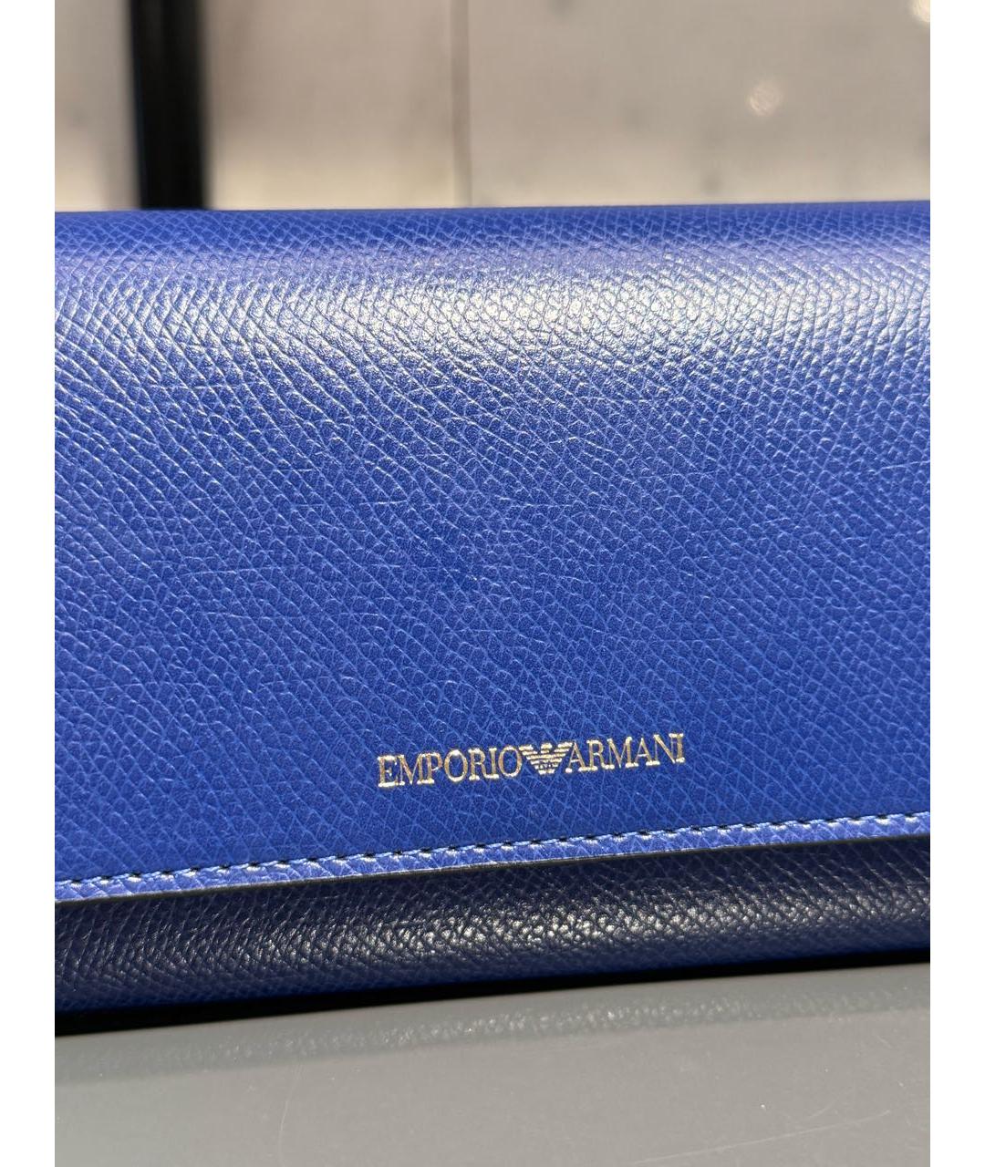 EMPORIO ARMANI Синий полиуретановый кошелек, фото 3