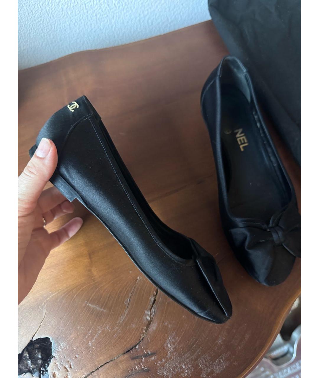 CHANEL Черные балетки, фото 6