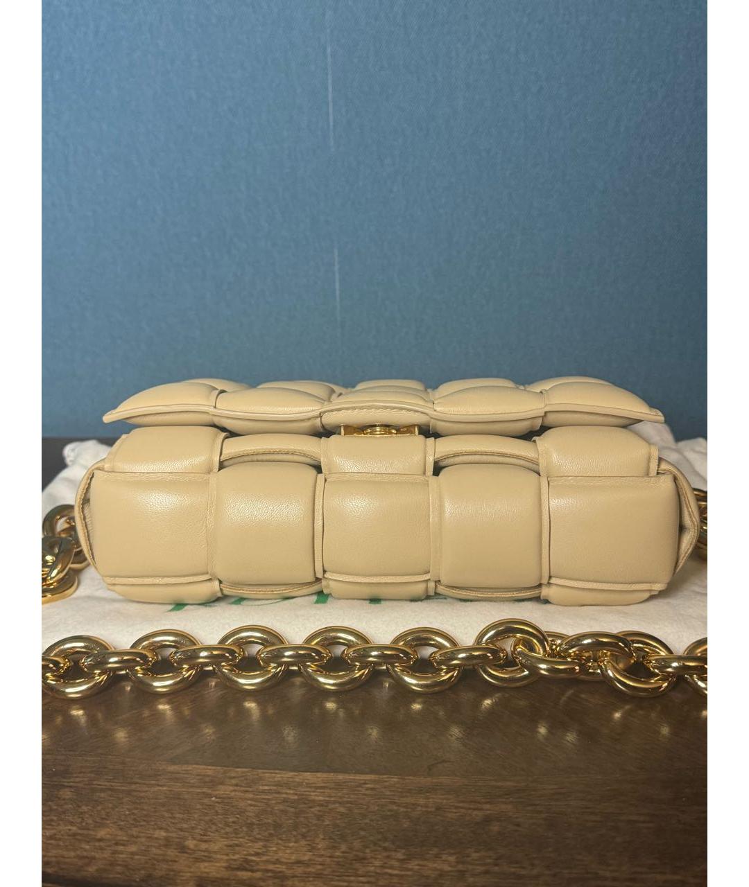 BOTTEGA VENETA Бежевая кожаная сумка через плечо, фото 3