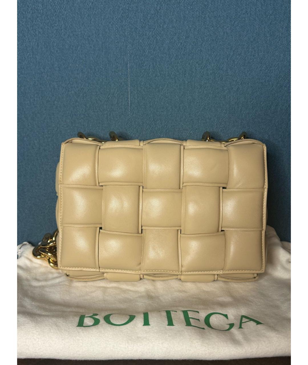 BOTTEGA VENETA Бежевая кожаная сумка через плечо, фото 2