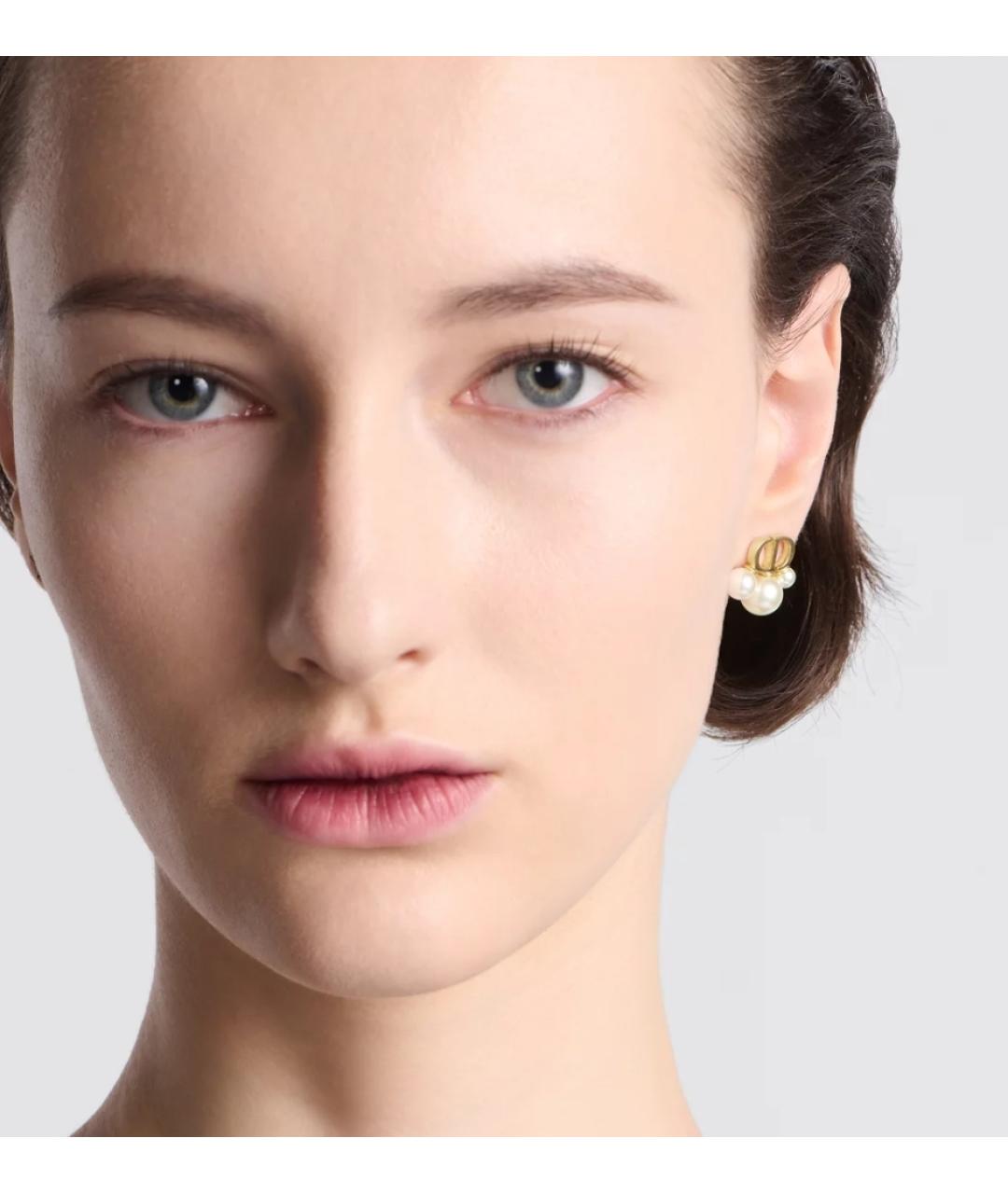 CHRISTIAN DIOR Золотые металлические серьги, фото 2