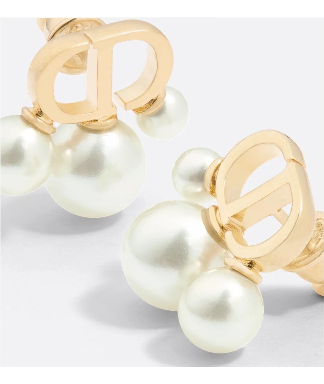 CHRISTIAN DIOR Золотые металлические серьги, фото 4