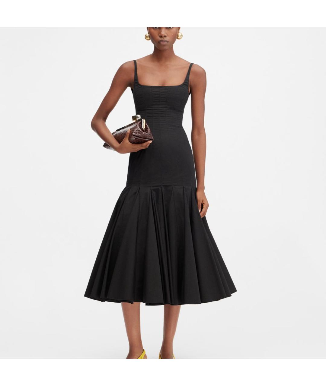 JACQUEMUS Черное хлопковое повседневное платье, фото 4