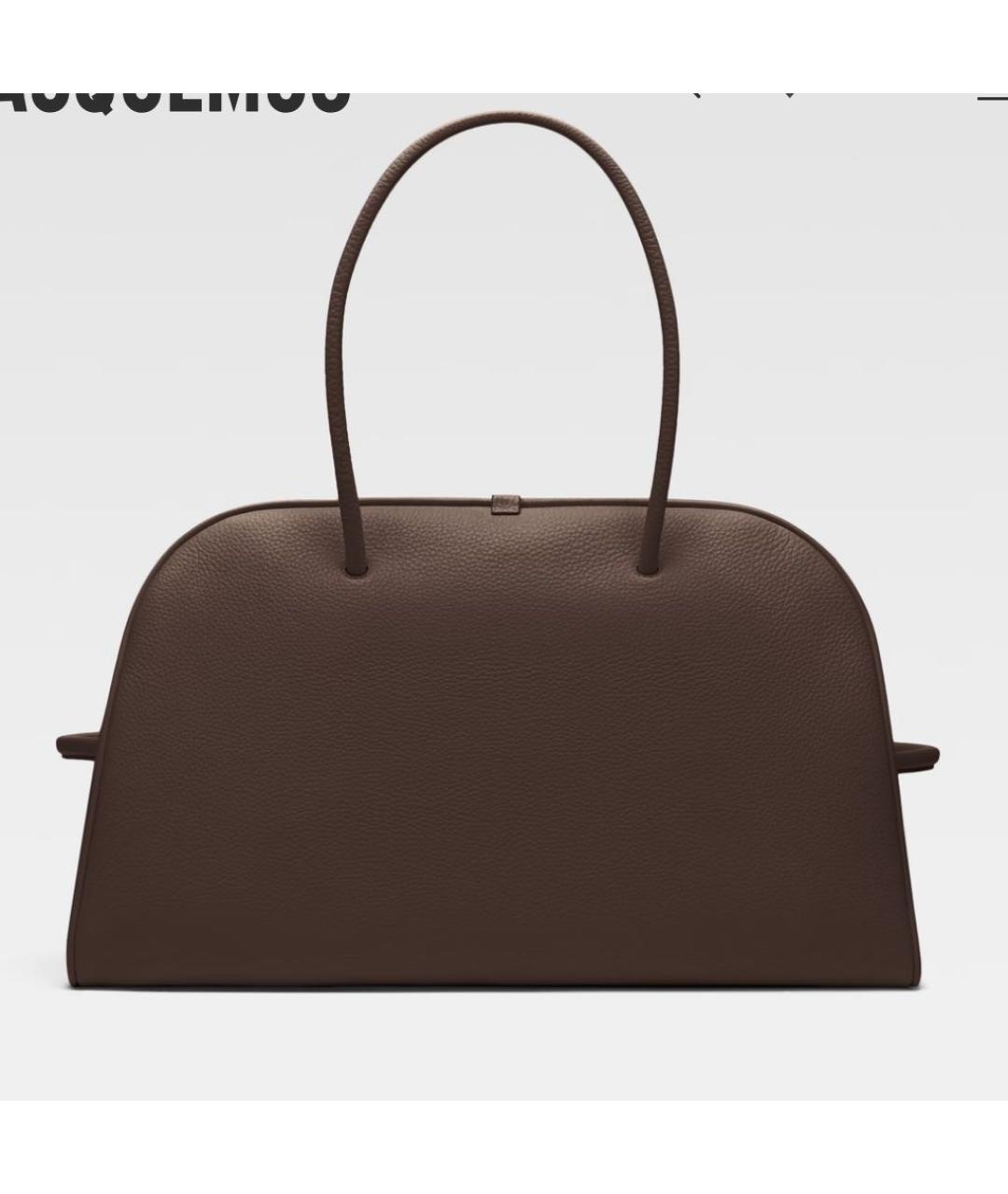 JACQUEMUS Коричневая кожаная сумка тоут, фото 3