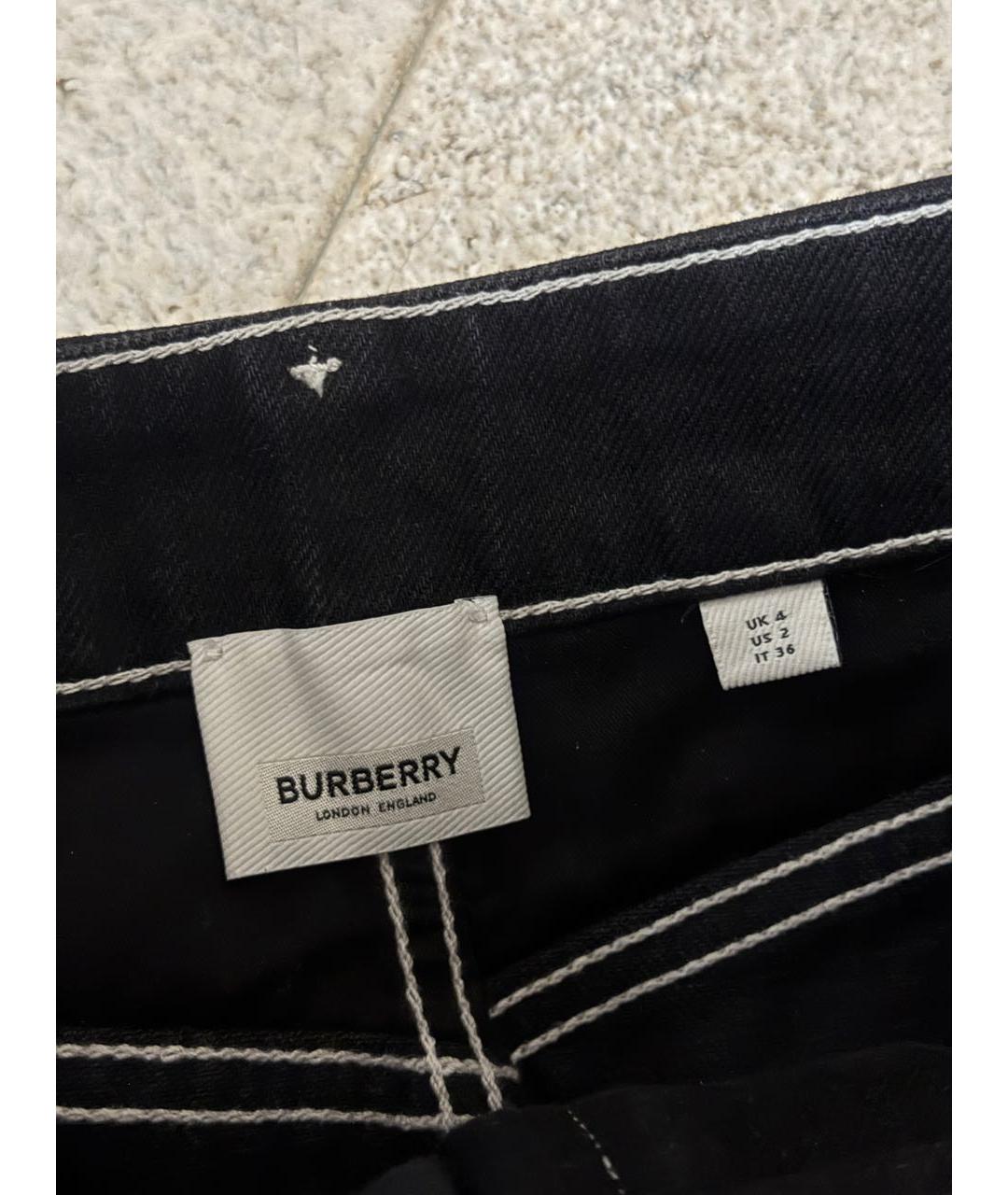 BURBERRY Черная деним юбка мини, фото 4