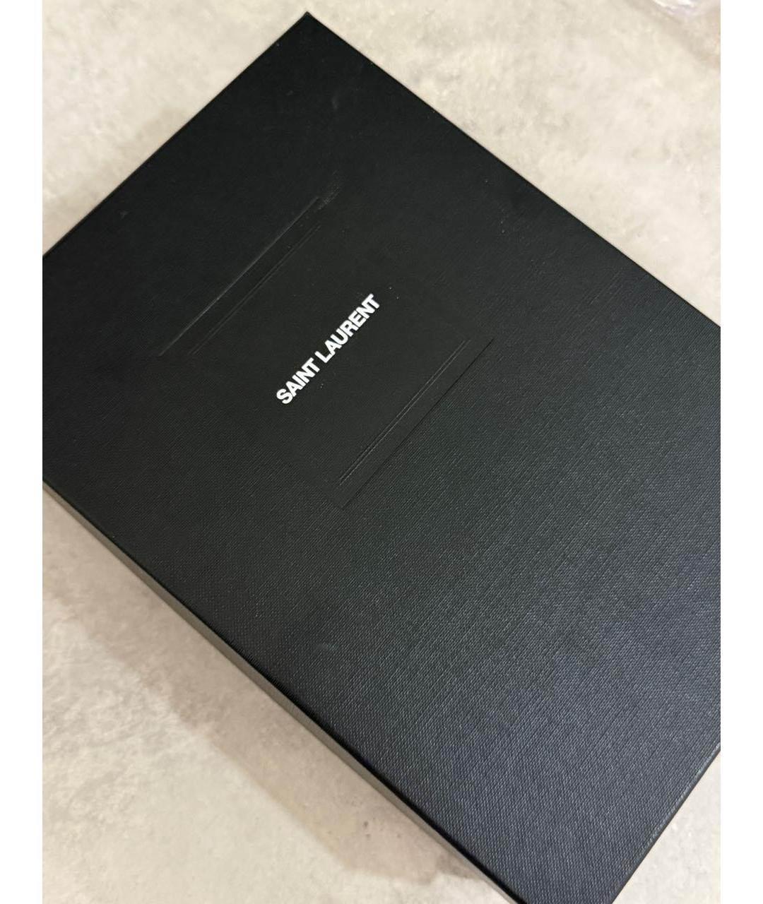 SAINT LAURENT Черный кожаный ремень, фото 4