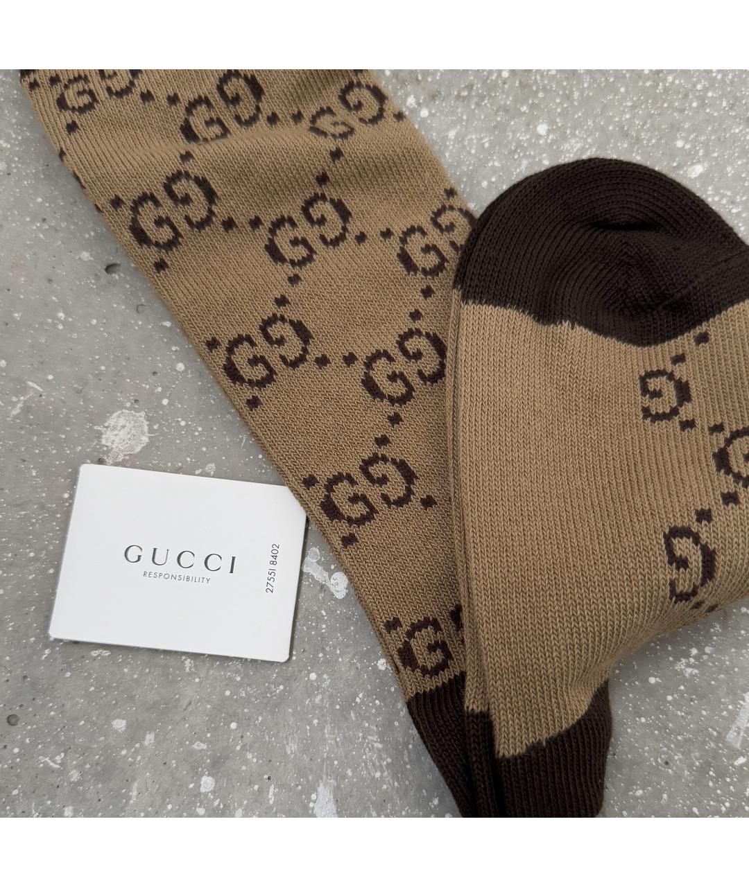 GUCCI Коричневые носки, чулки и колготы, фото 4