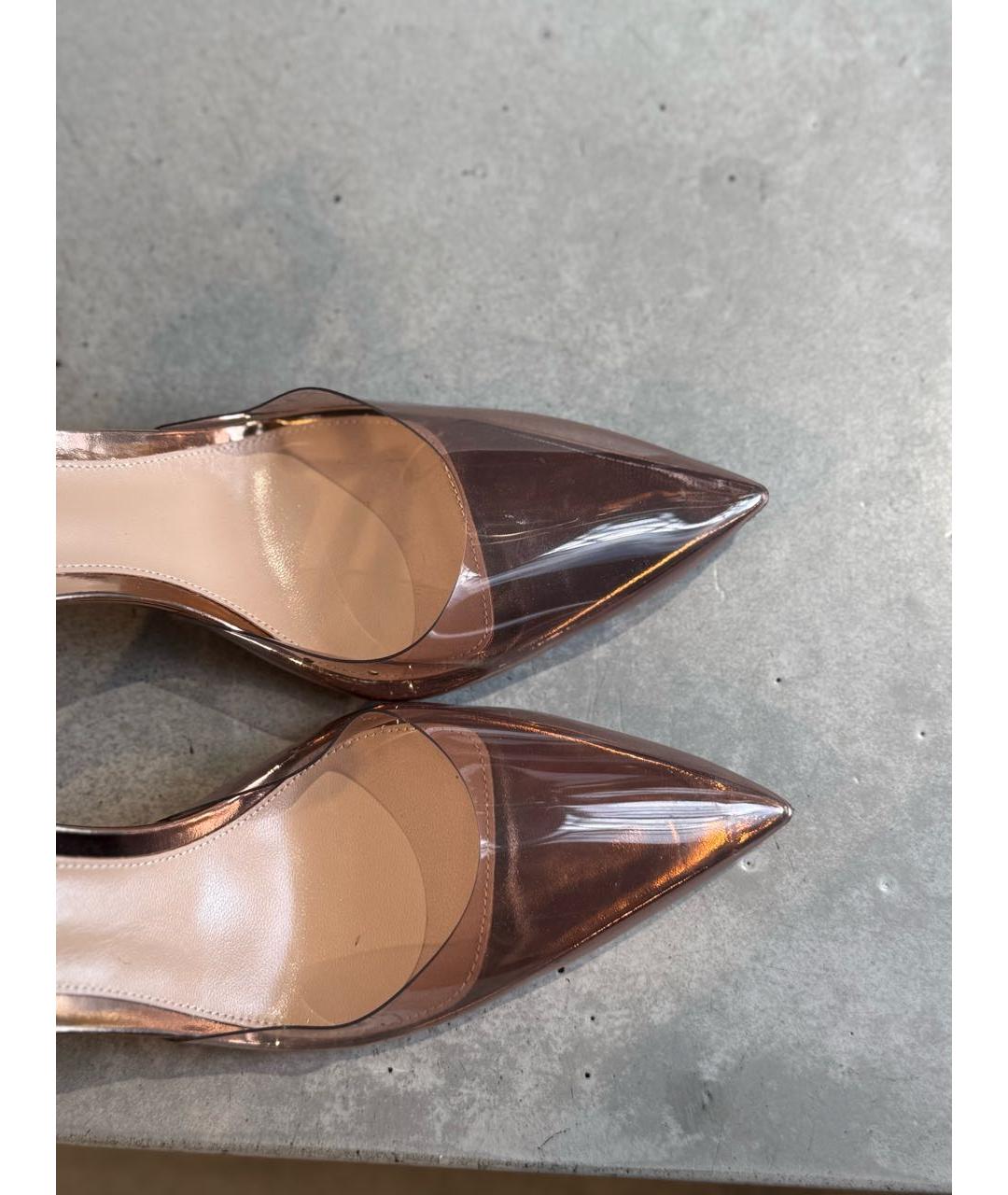 GIANVITO ROSSI Золотые кожаные туфли, фото 4
