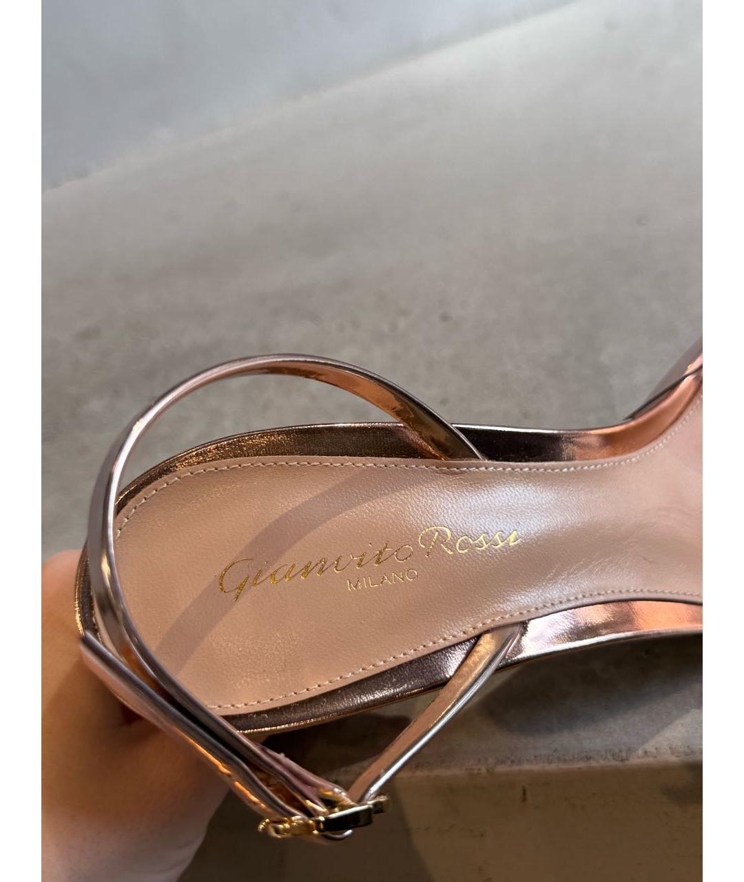 GIANVITO ROSSI Золотые кожаные туфли, фото 6