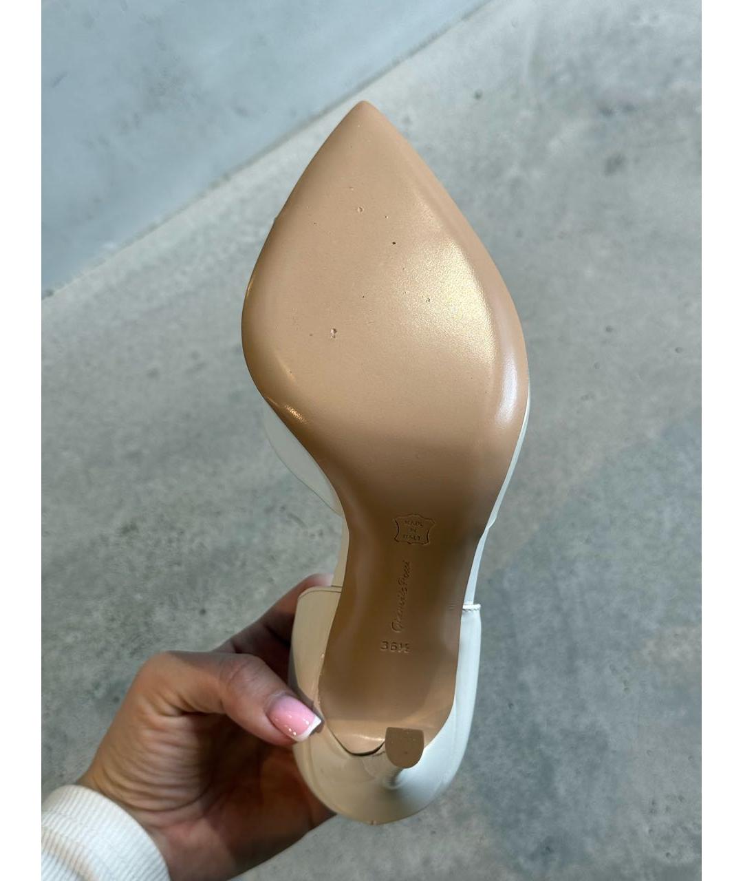 GIANVITO ROSSI Белые кожаные босоножки, фото 5