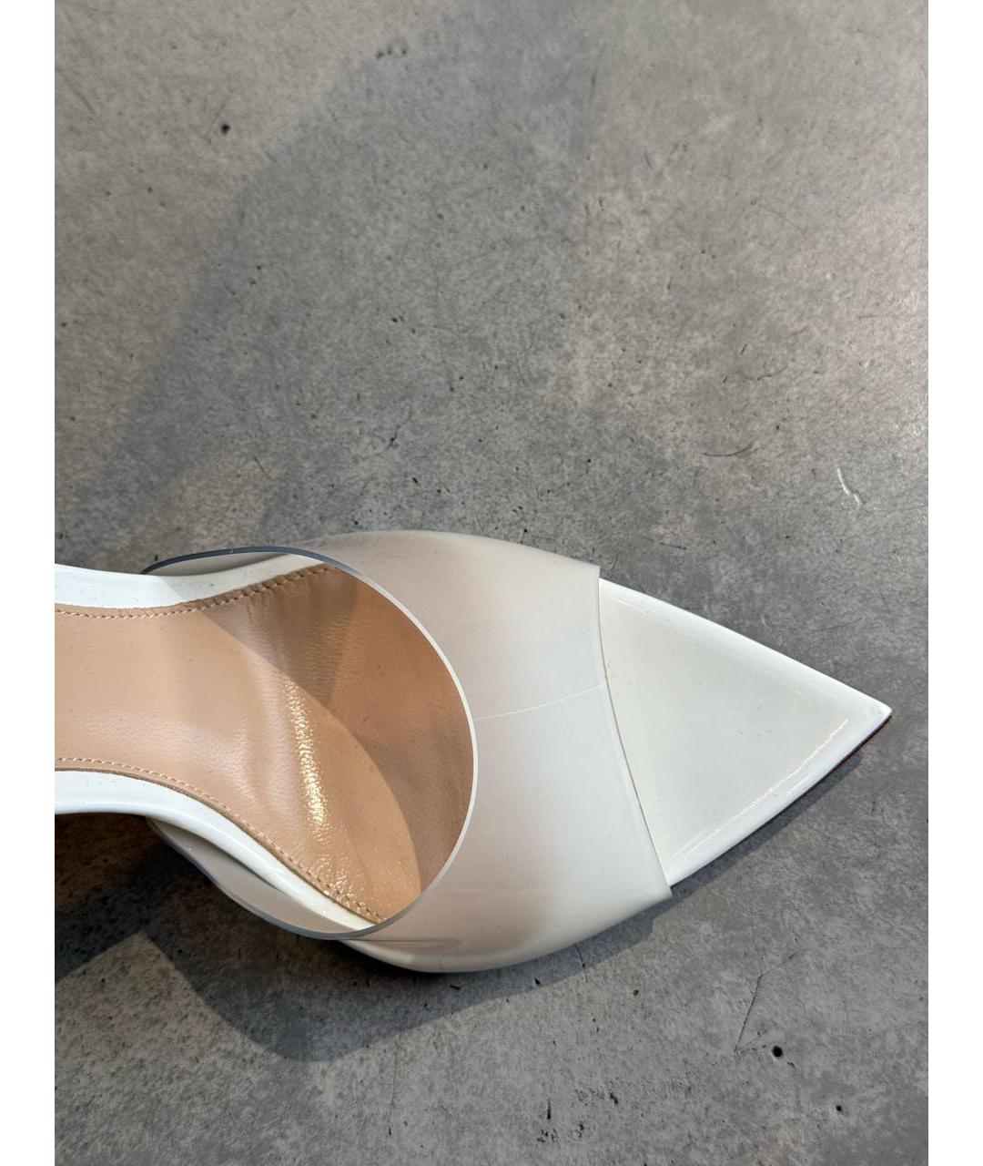 GIANVITO ROSSI Белые кожаные босоножки, фото 4