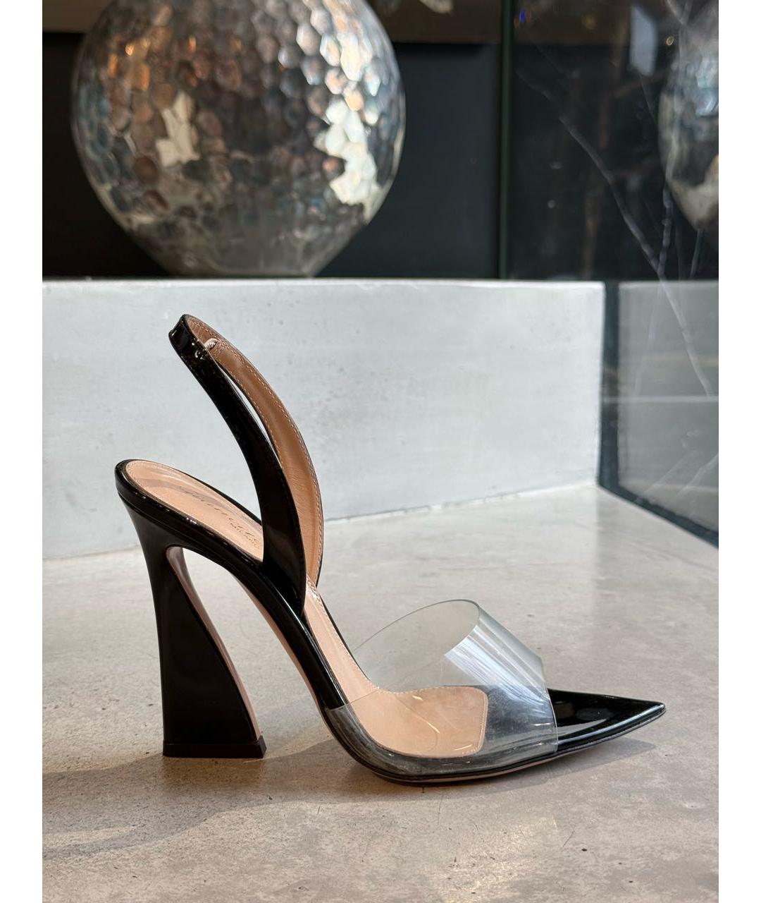 GIANVITO ROSSI Черные кожаные босоножки, фото 6