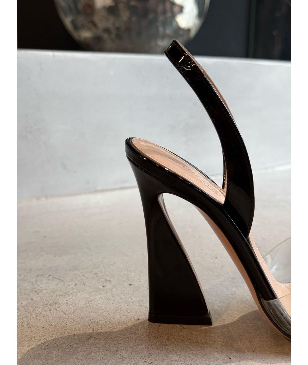 GIANVITO ROSSI Черные кожаные босоножки, фото 2