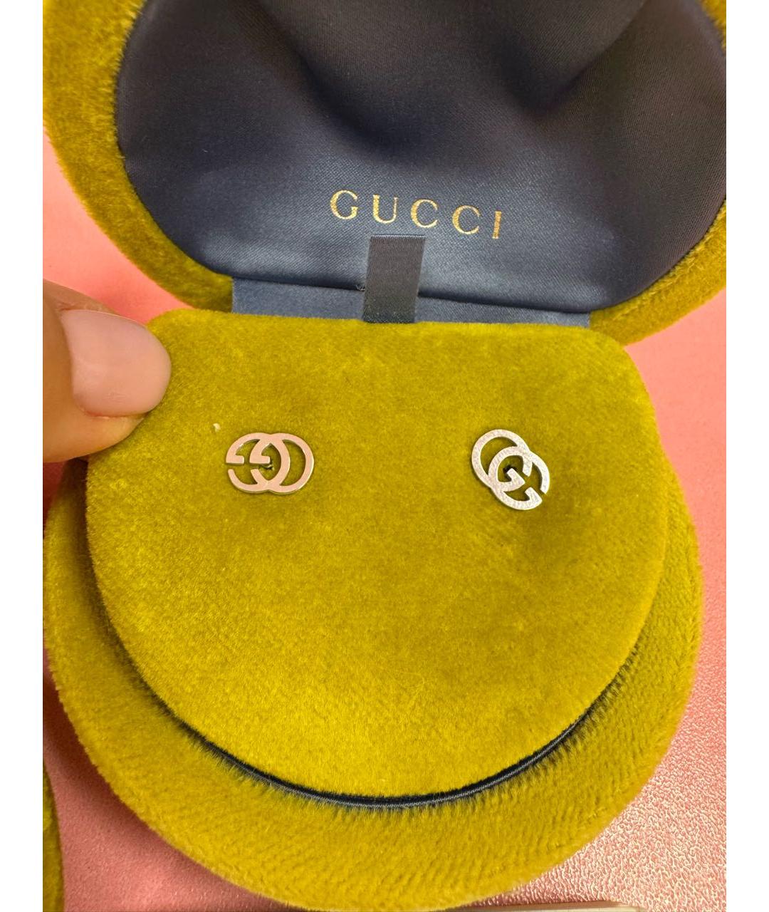 GUCCI Белые серьги из белого золота, фото 6