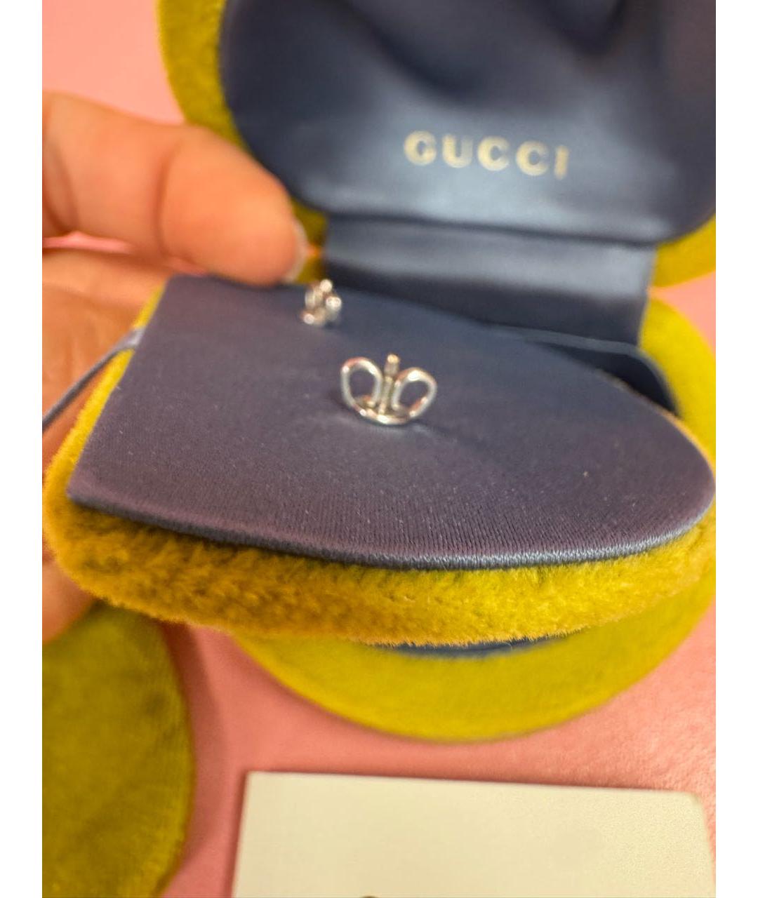 GUCCI Белые серьги из белого золота, фото 3