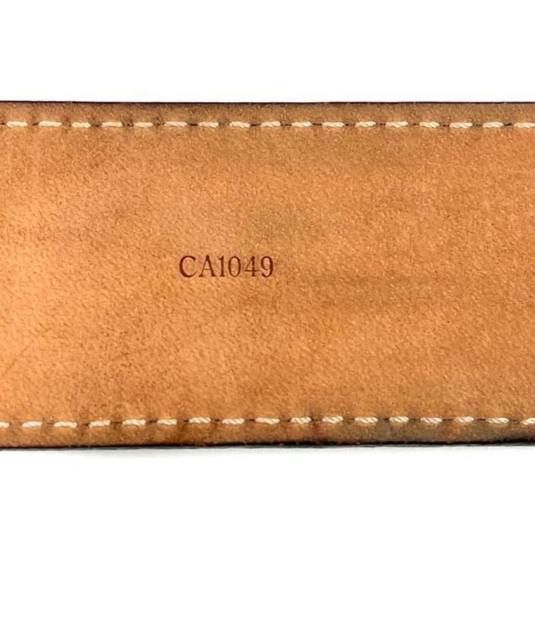 LOUIS VUITTON Коричневый кожаный ремень, фото 5