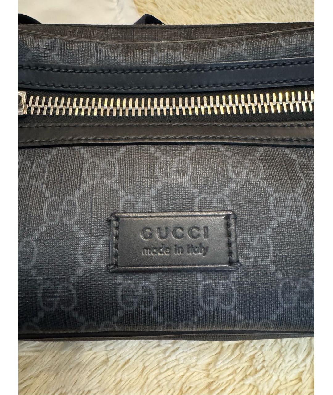 GUCCI Антрацитовая кожаная сумка на плечо, фото 8