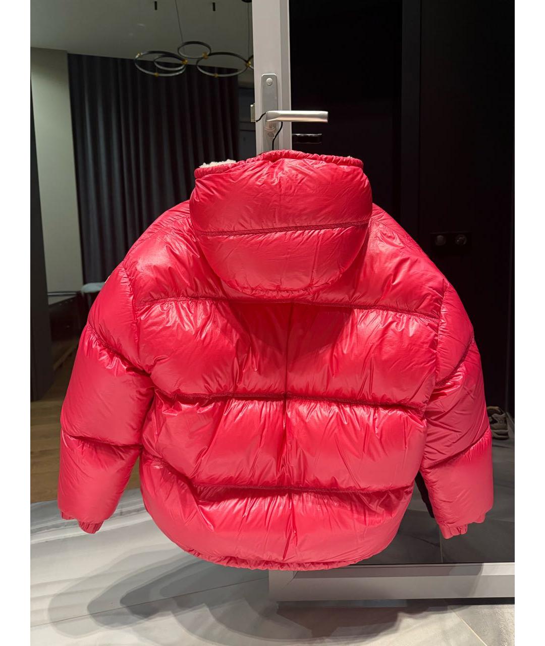 MONCLER Розовый полиэстеровый пуховик, фото 2