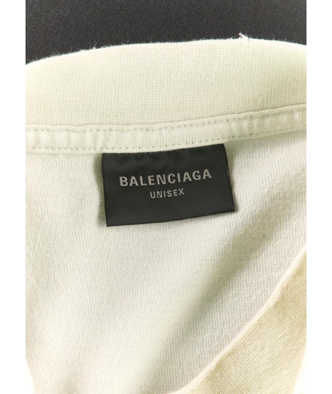 BALENCIAGA Бежевая хлопковая футболка, фото 3