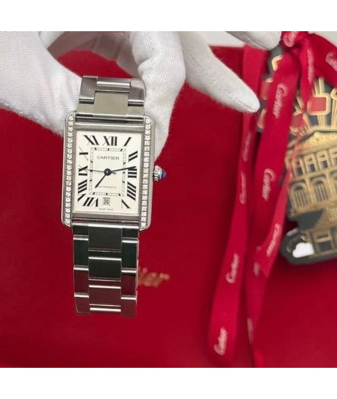 CARTIER Белые часы, фото 6