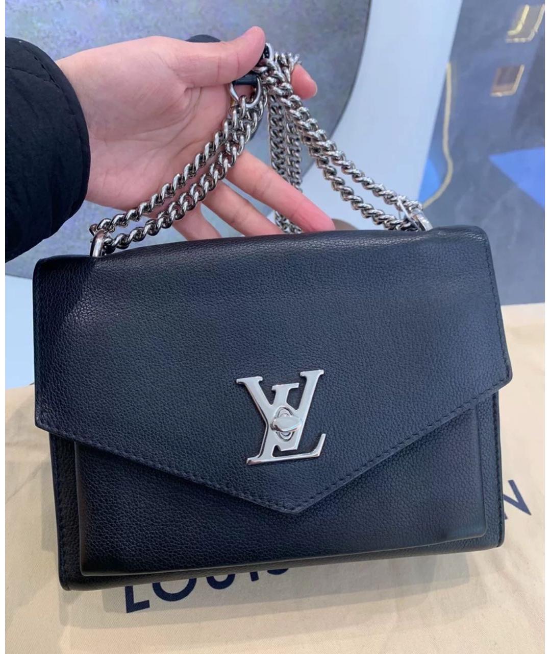 LOUIS VUITTON Черная кожаная сумка через плечо, фото 2