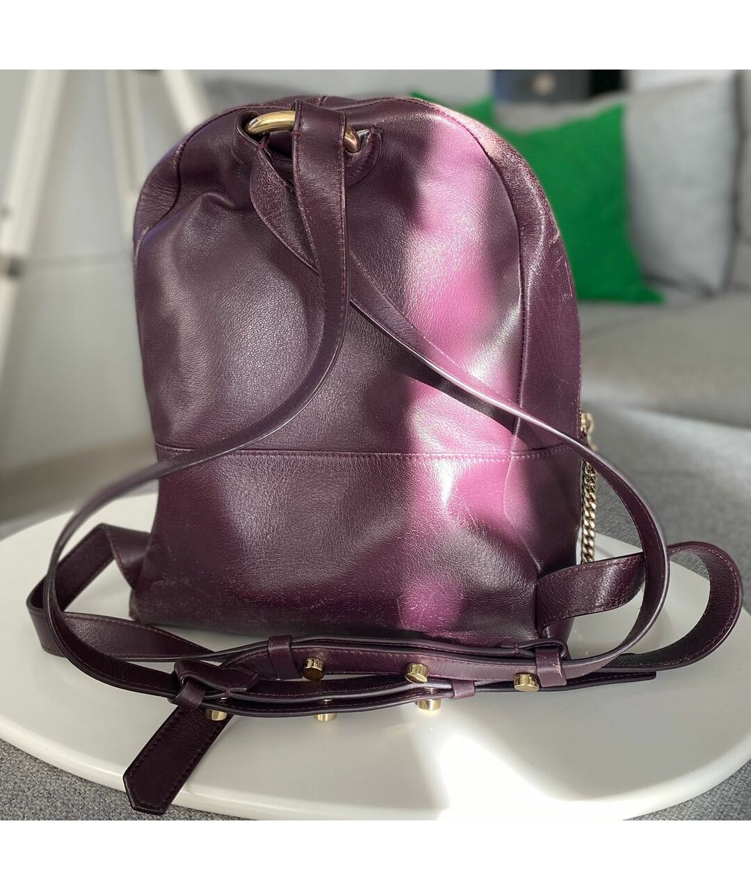 JIMMY CHOO Фиолетовый кожаный рюкзак, фото 3