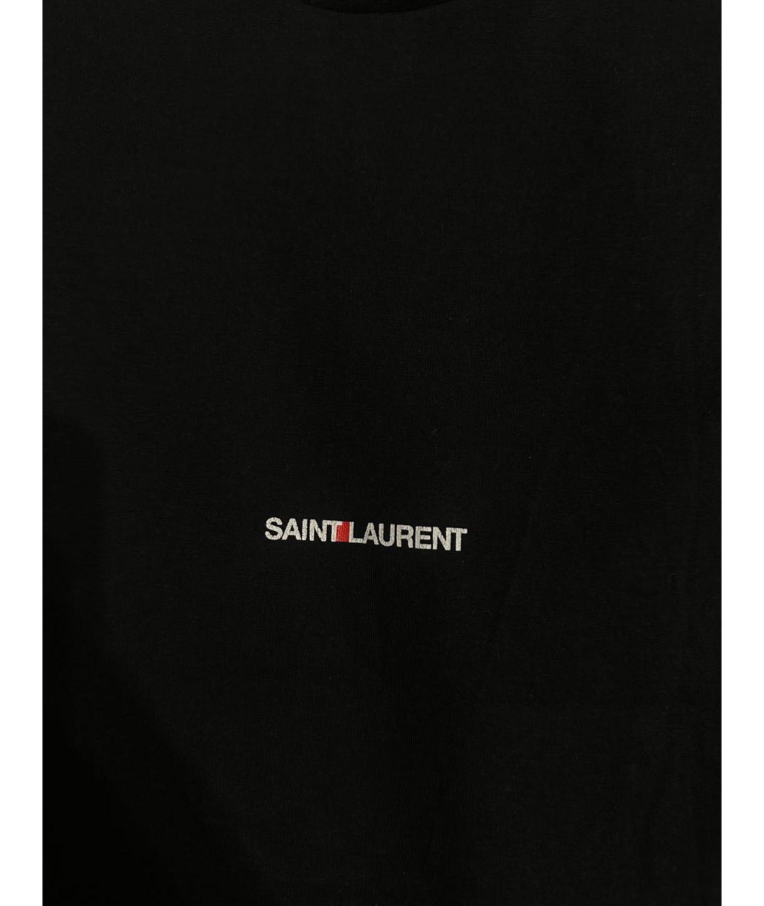 SAINT LAURENT Черная хлопковая футболка, фото 4