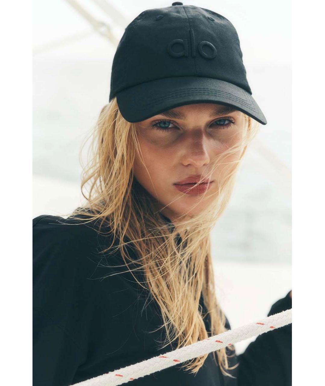 ALO YOGA Черная хлопковая кепка, фото 7
