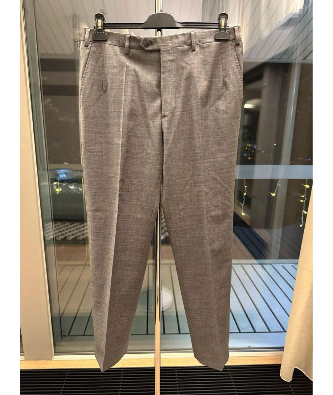 BRIONI Антрацитовые шерстяные классические брюки, фото 8