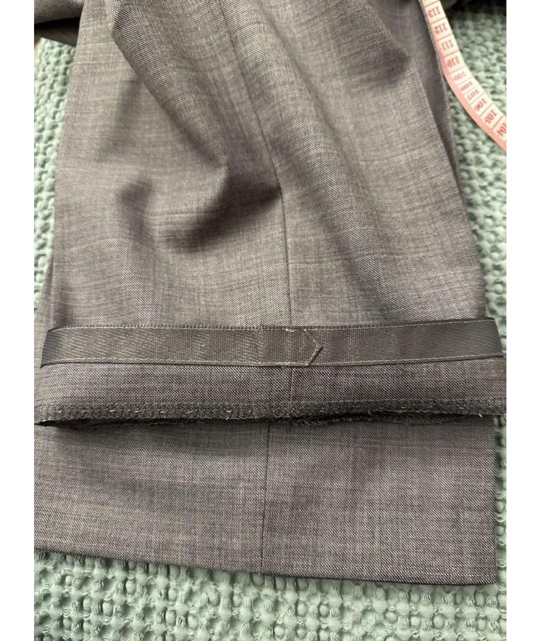 BRIONI Антрацитовые шерстяные классические брюки, фото 7