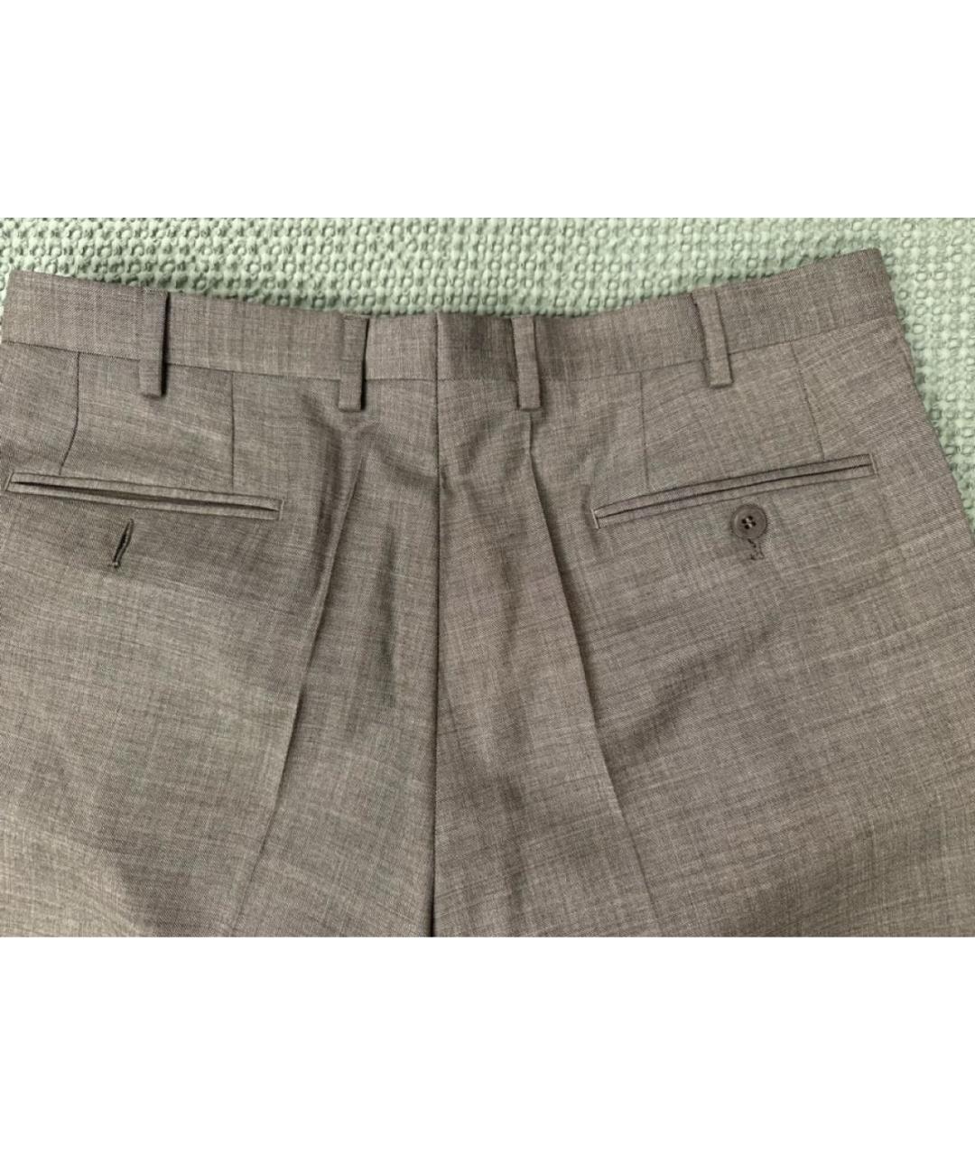 BRIONI Антрацитовые шерстяные классические брюки, фото 6