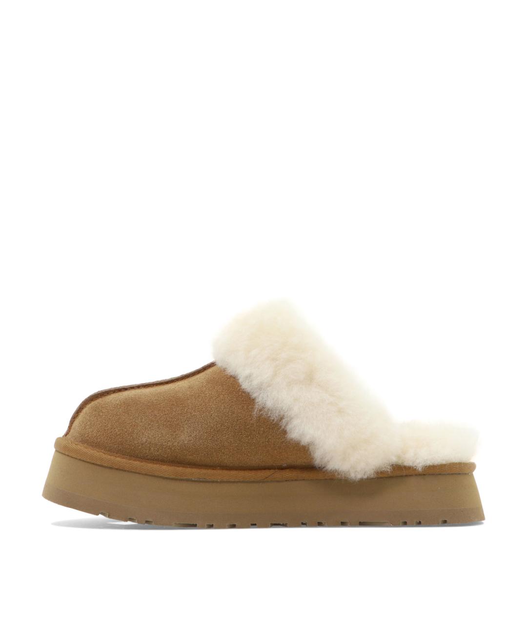 UGG AUSTRALIA Бежевые кожаные сабо, фото 3