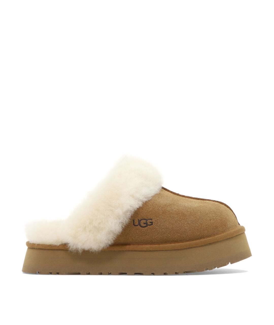 UGG AUSTRALIA Бежевые кожаные сабо, фото 1