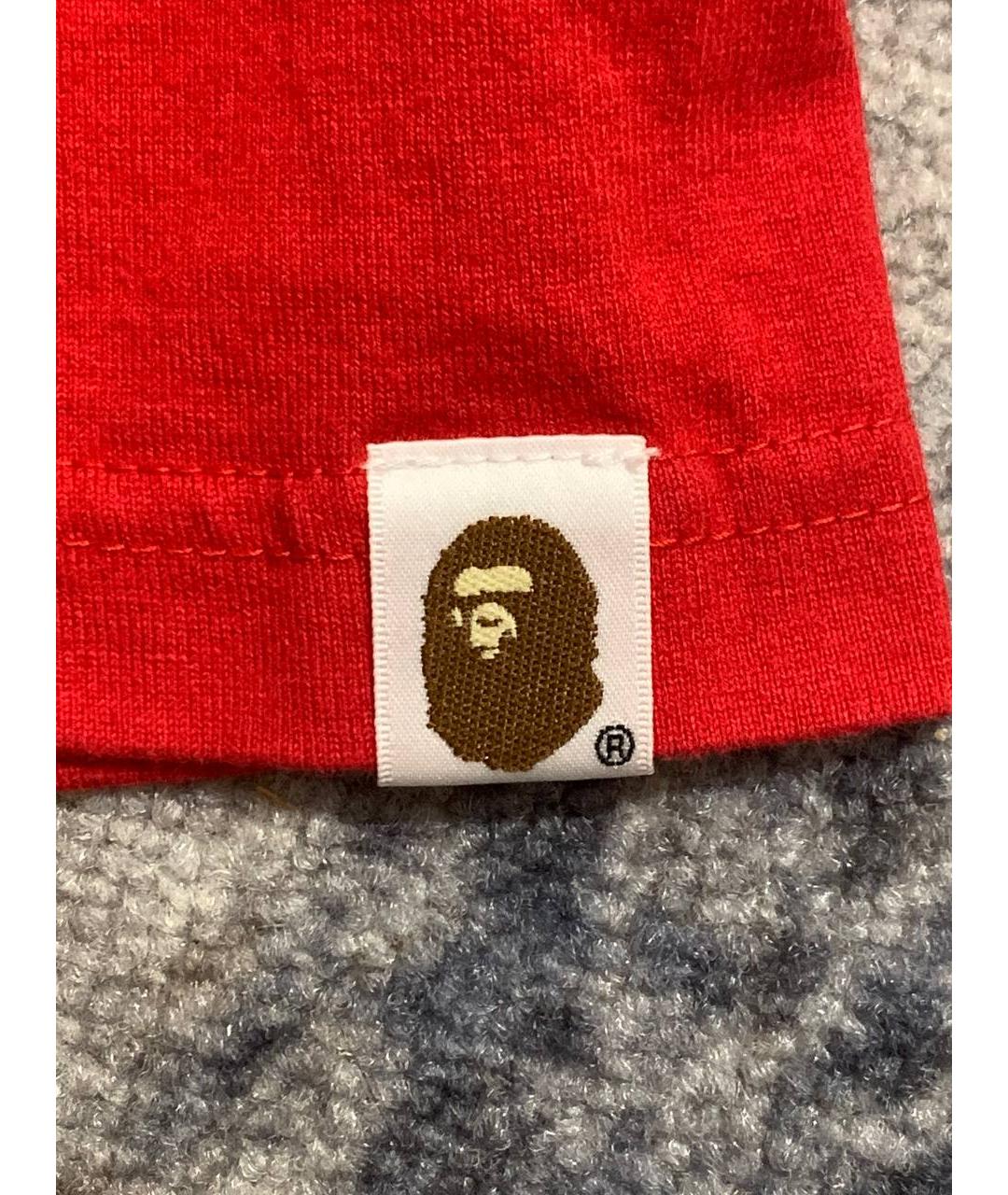 BAPE Красная хлопковая футболка, фото 8