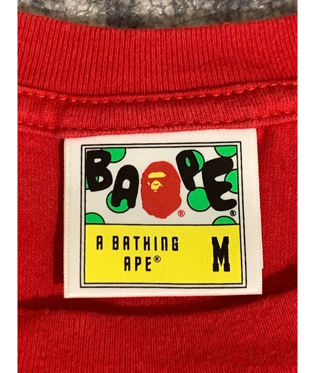 BAPE Красная хлопковая футболка, фото 2