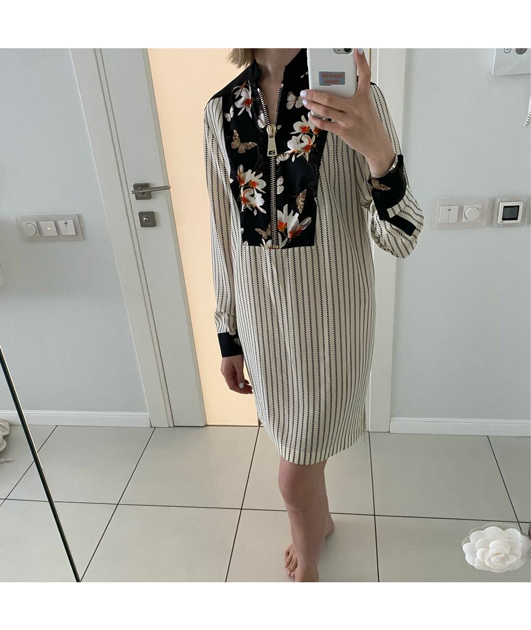 GIVENCHY Бежевое шелковое повседневное платье, фото 6