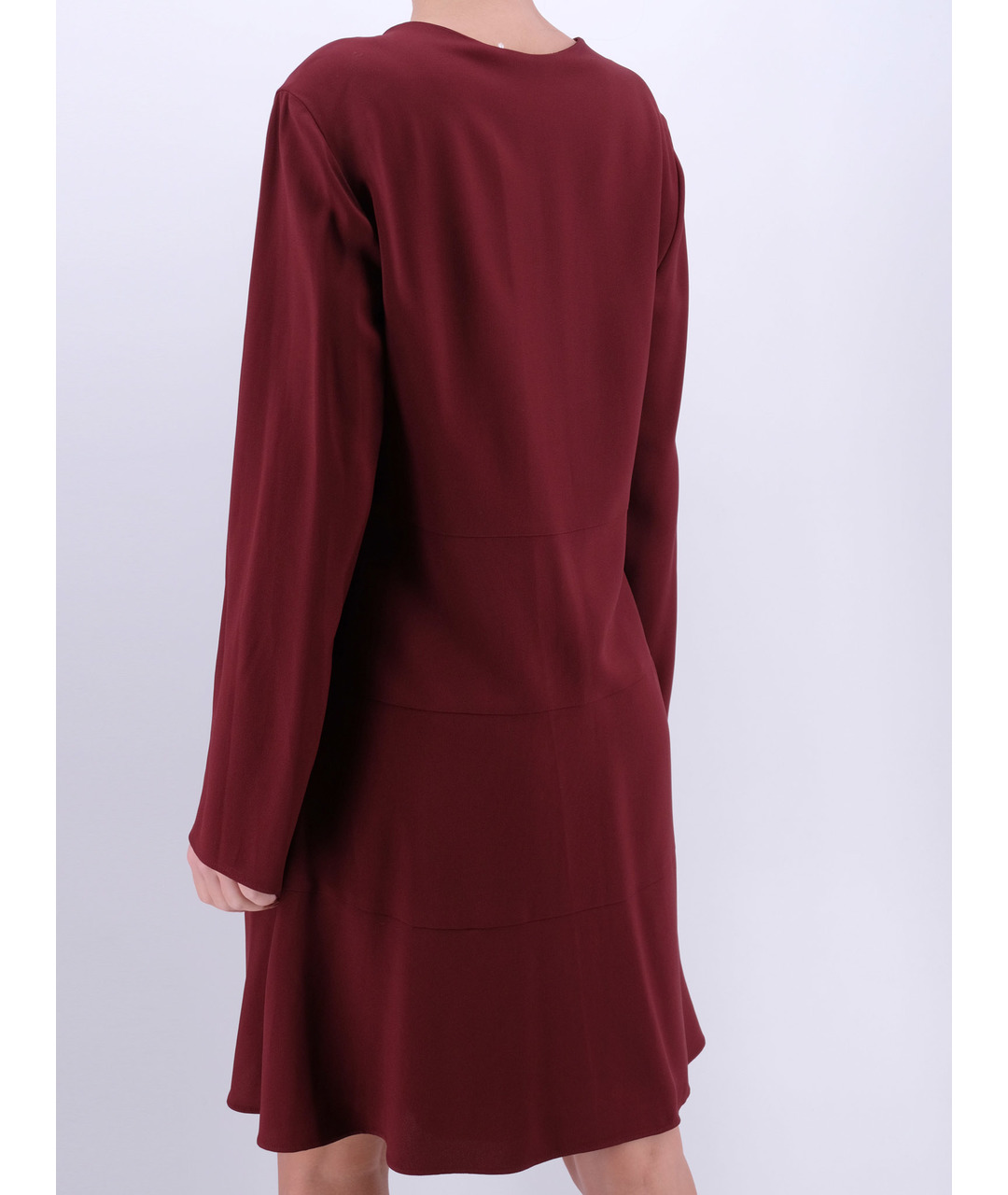 CHLOE Бордовое ацетатное повседневное платье, фото 3