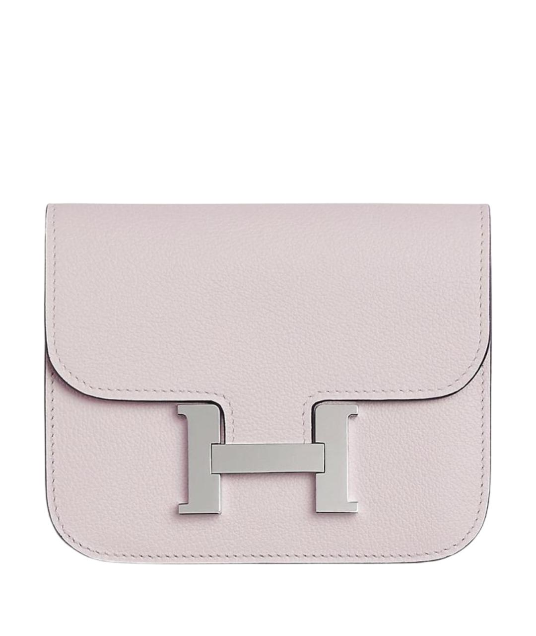 HERMES Розовый кожаный кошелек, фото 1