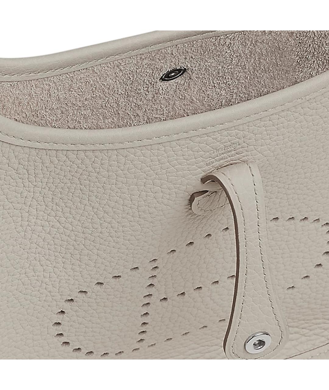 HERMES Серая кожаная сумка через плечо, фото 4