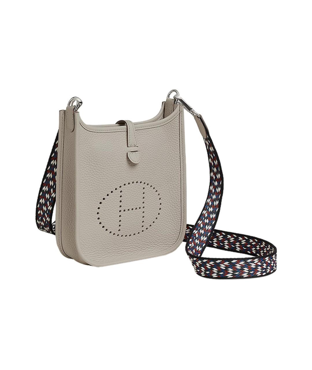 HERMES Серая кожаная сумка через плечо, фото 2