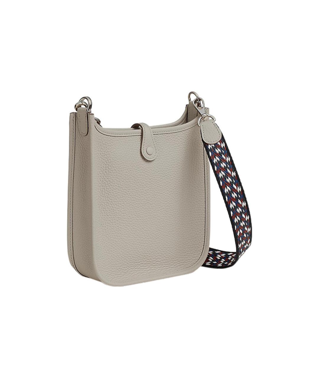 HERMES Серая кожаная сумка через плечо, фото 3