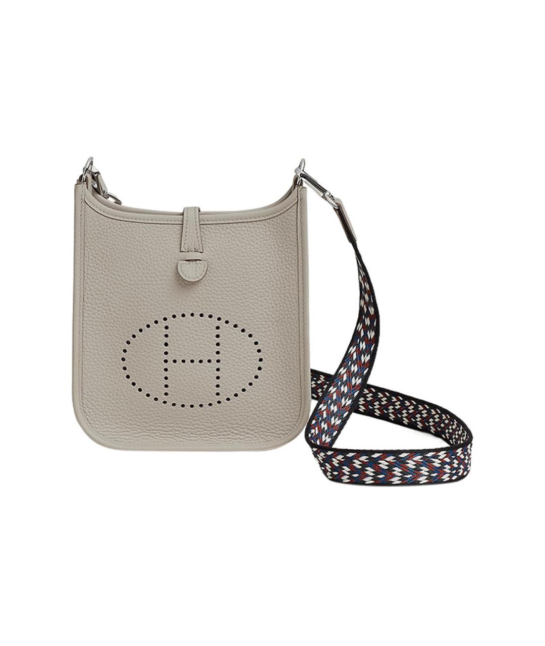 HERMES Серая кожаная сумка через плечо, фото 1