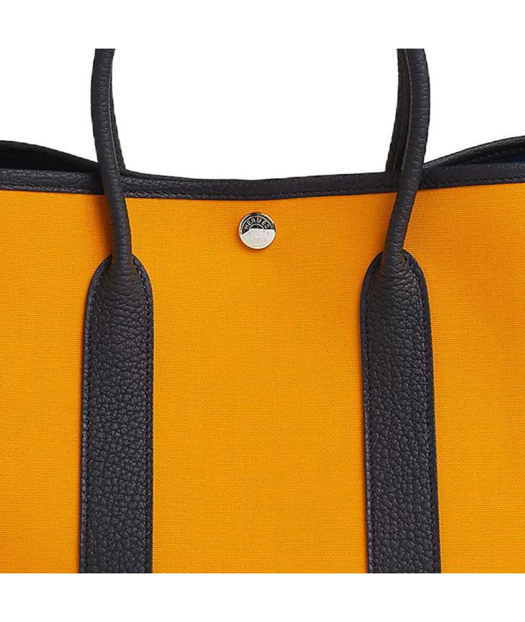 HERMES Оранжевая тканевая сумка через плечо, фото 4