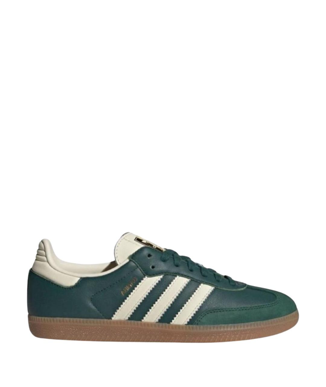 ADIDAS Зеленые кожаные кеды, фото 1