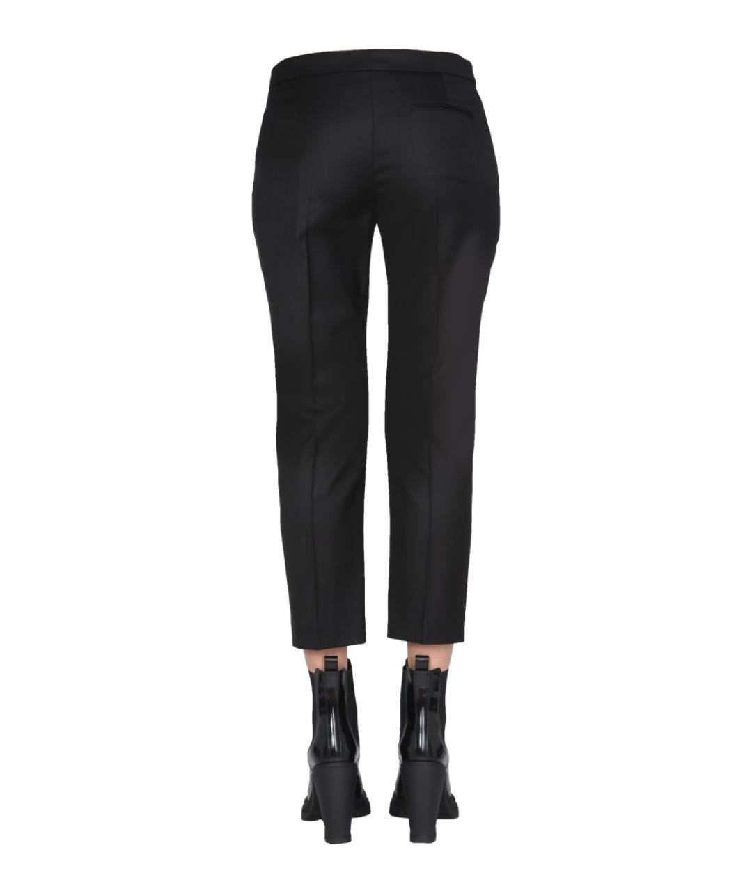 ALEXANDER MCQUEEN Черные шерстяные прямые брюки, фото 4