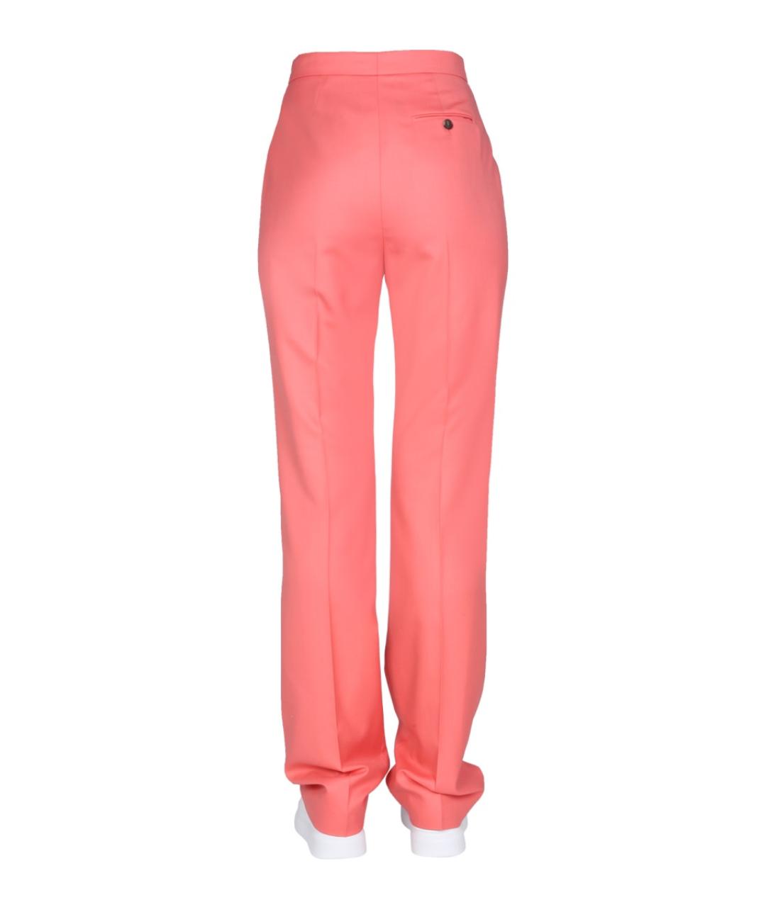 ALEXANDER MCQUEEN Красные шерстяные прямые брюки, фото 4