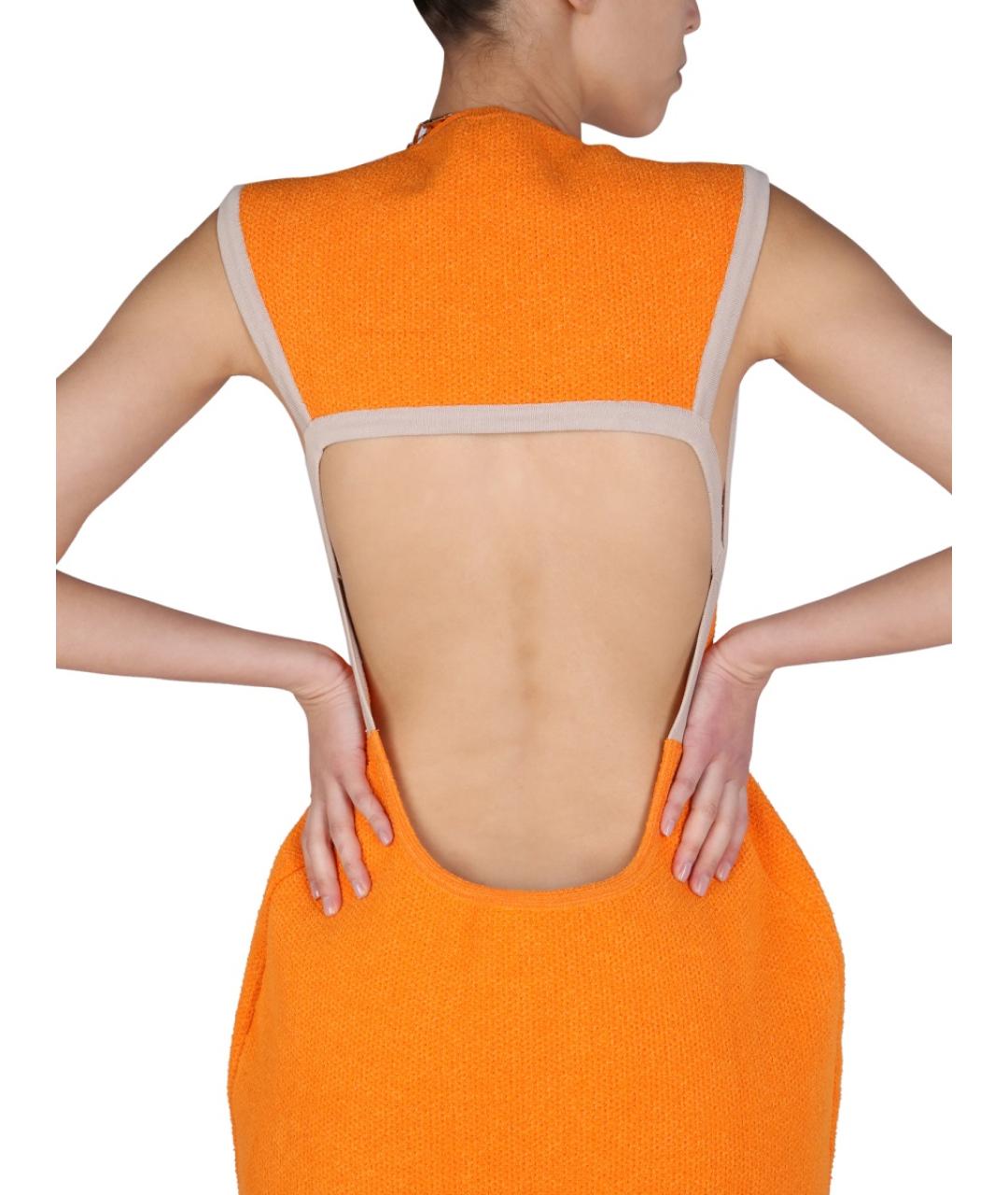 JACQUEMUS Оранжевое хлопковое повседневное платье, фото 5