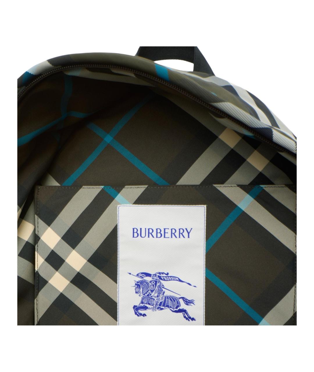BURBERRY Зеленый тканевый рюкзак, фото 4